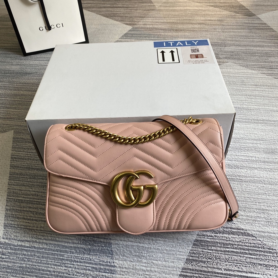 Gucci GG Marmont Medium Matelasse Shoulder Bag 443496 Pink